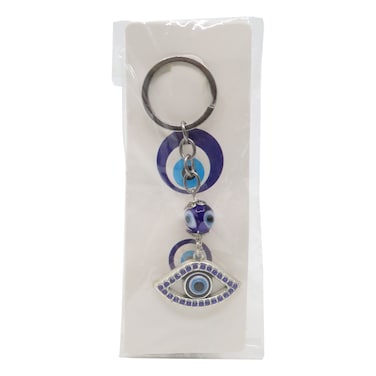 Eye Patterned Keychain Blue