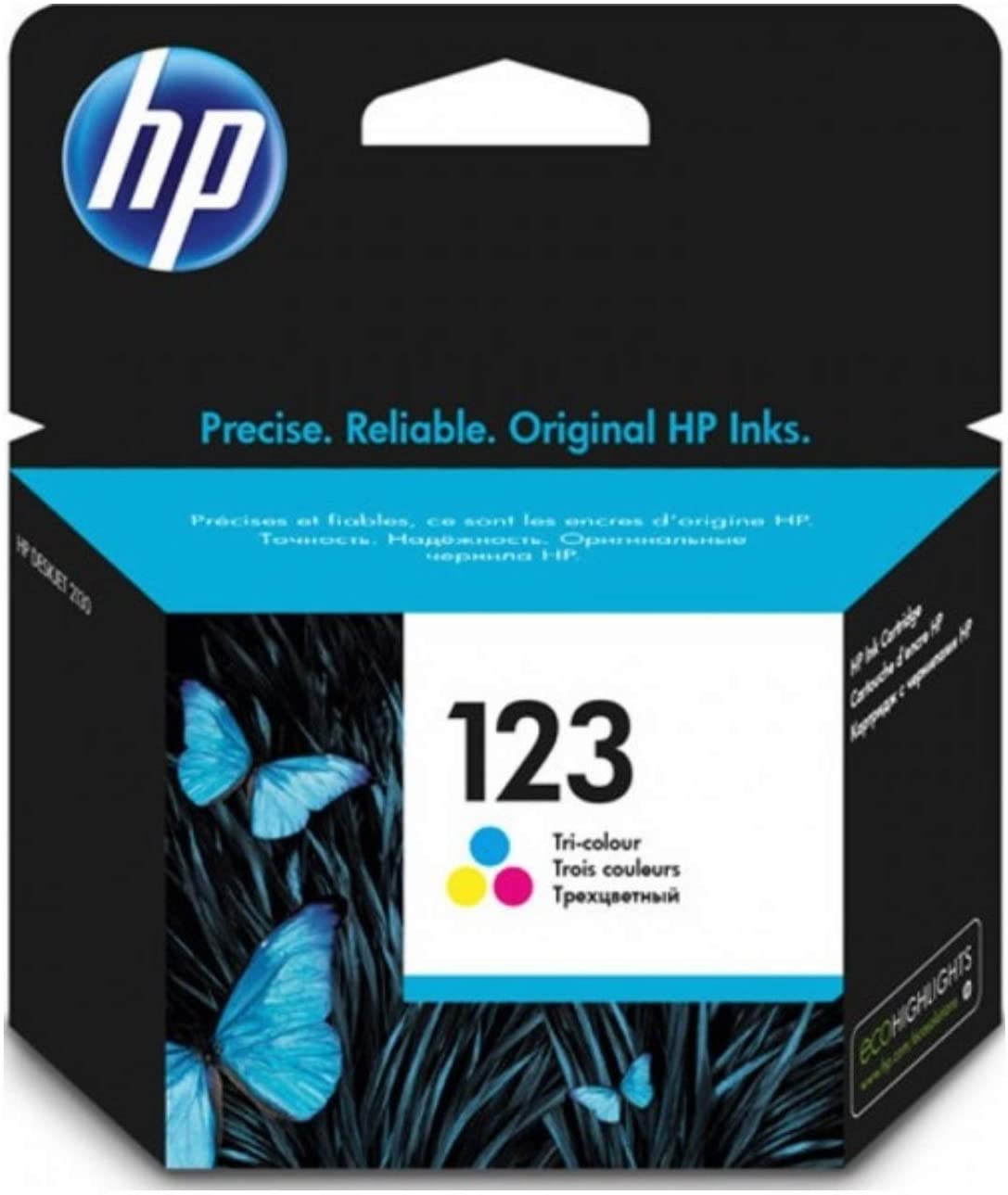 HP 123 Tri-Color Ink Cartridge, Cyan/Magenta/ Yellow - F6V16Ae