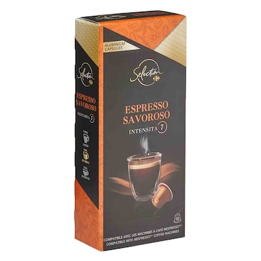 Carrefour Coffee Capsules Compatible Nespresso Balanced Espresso 10 Pieces