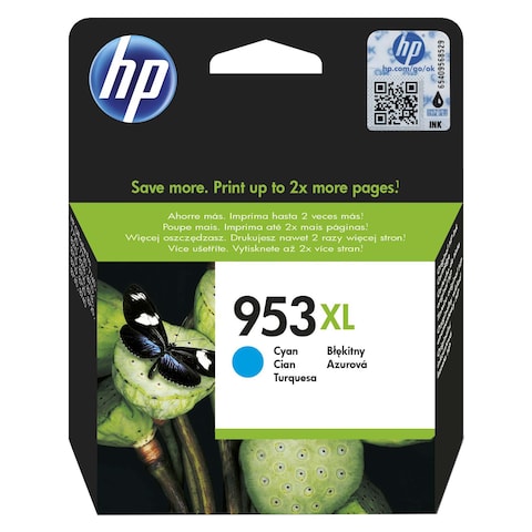 HP 953XL High YieldCyan Original Ink Cartridge  F6U16AE