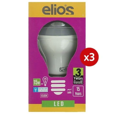 Elios LED Bulb Milky - 15 Watt - 3 Bulbs - Warm Light