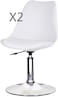 LANNY Set of 2 High Quality Eames Style DSW Dining Desk Stool T806 Up and Down Office Chair-white