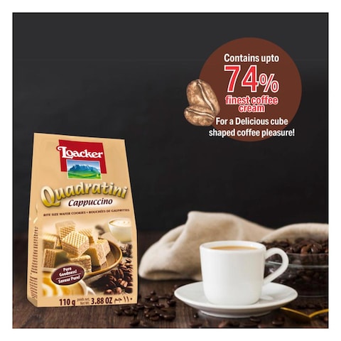 Loacker Quadratini Cappuccino Wafer - 110 Gm