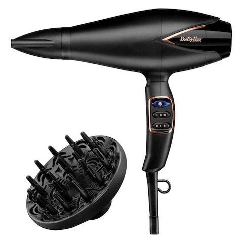 BaByliss Professional Hair Dryer With Concentrator Nozzle 2200W D665SDE Black