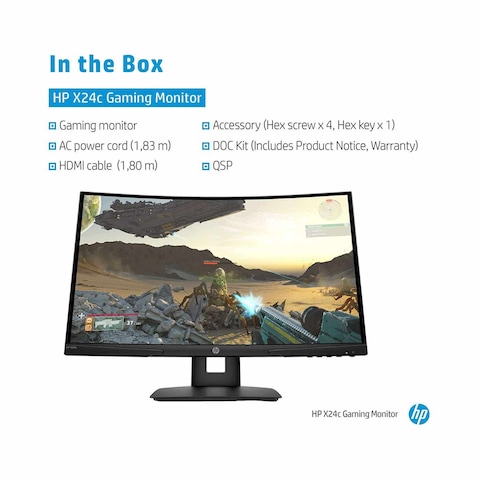 HP 23.6-Inch Curved Full HD LED Gaming Monitor X24c Black