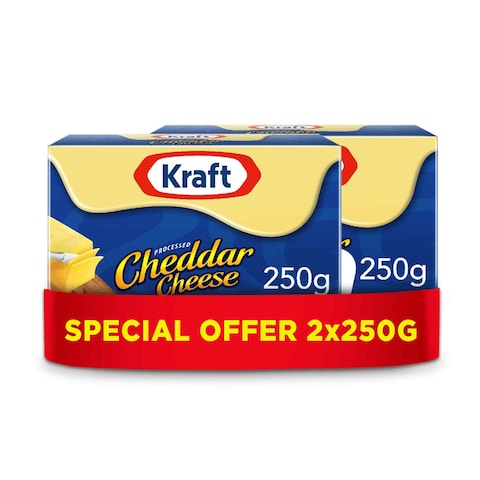 Kraft Cheddar Cheese Block, 250g Pack of 2