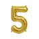 The Party Popper - 40 Inch Gold Color Number Balloons (Number 5)