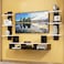 Wooden Twist Wooden Wall Mounted TV Unit, Cabinet, With TV Stand Unit Wall Shelf For Living Room (Black &amp; White)