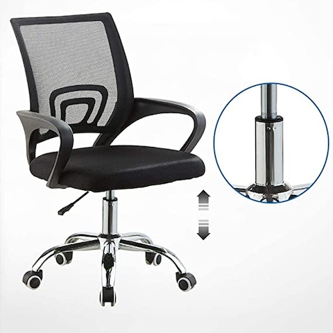 Multi Home Furniture MH-120 Ergonomic Computer Desk Chair for Office and Gaming with back and lumbar support &ndash; Black