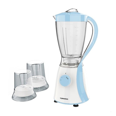 خلاط تورنيدو TB-600/2 كهربائي 600 واط - 1.5 لتر - 2 مطحنة - ازرق فاتح