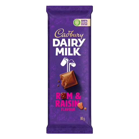 Cadbury Dairy Milk Rum And Raisin Chocolate 80G