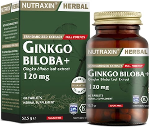Biota Nutraxin Herbals, Ginkgo Biloba Leaf Extract 120mg, 60 Tablets