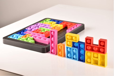 Pop It Puzzle Fidget Jigsaw Toys Fidget Popper Push Silicone New Tangram, Push Pop Bubble Sensory Fidget Toy, For Autism Special Needs Stress Relief Pressure Relieving, Squeeze Toys