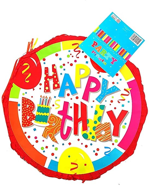 Party Time - Pull String Red Happy Birthday Pi&ntilde;ata