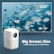 Wownect Android Projector [300 ANSI/Screen Size Upto 200&quot;]Native 1080P FULL HD Mobile Screen Mirroring Android 9.0 TV Downlaod App Bluetooth Wifi Home Theater Outdoor Video Gaming Projectors  - White