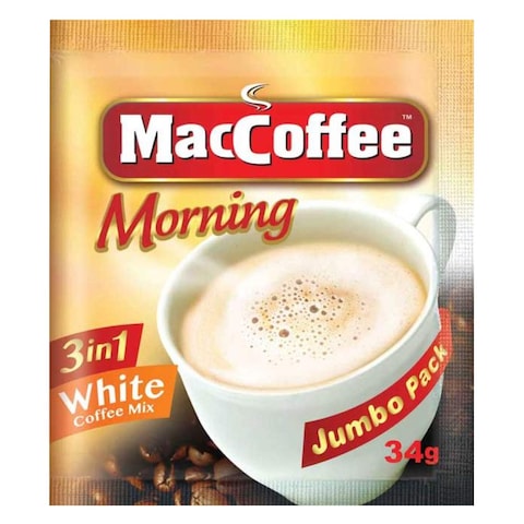 MacCoffee 3 In 1 Morning White Coffee Mix 34g
