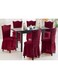 Fabienne 6-Piece Stretchable Dining Chair Cover Set Free Size Claret Red