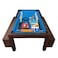 Simbashoppingmea - 7 Ft Pool Table And Dining Table With Container Benches Full Accessories &ndash; Rich Blue