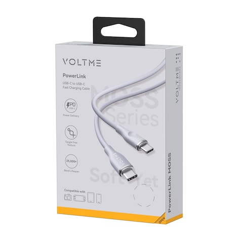 Voltme Powerlink Moss 100W Type C Cable, PD 5A Silicon High-Speed Data Transfer Cable for iPhone 15/Pro/Plus/Pro Max, MacBook Pro/Air, Dell/HP/ThinkPad, iPad Pro/Air, Samsung S24/S23/S22 Ultra, etc