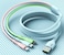 Charger Cables Care and Smile 1.3M Color Customization Fast Charge 3in1 Micro Type C USB Data Cable