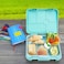 Eazy Kids 6 Compartment Bento Lunch Box w/ Sandwich Cutter Set-Playstation Green