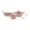 Home maker EVA 7 PCS Granite Cookware set Pink