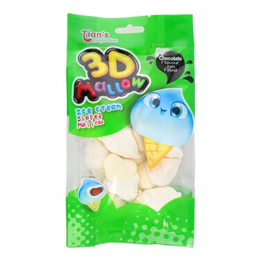 3D Mallow Ice Cream Shaped Mallow Chocolate Flavor Jam Filled 100 gr