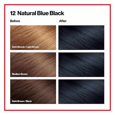 Revlon Colorsilk Permanent 3D Hair Color 12 Natural Blue Black