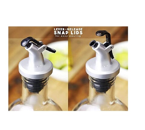 Rahalife Glass Oil Bottle And Vinegar Pouring Dispenser, Condiment Set, Cruet, Seasoning For Dining Table And Kitchen, Airtight And Non-Drip Bottle Stoppers, Glass - 500ml (Pack Of 2)