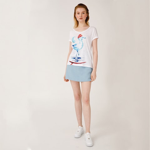 Anemoss Seagull Womens Shirts, Short Sleeve, Cotton, Crewneck Tshirts for Women, Ultra Soft, Modern Fit Women’s T-Shirts