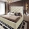 In House Victoria Velvet Bed Frame - Queen - 200x140 cm - Ivory