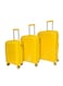 Morano Hard-Side Luggage Set For Unisex Pp Lightweight 4 Double Wheeled Suitcase With Built-In Tsa Type Lock (Set Of 3 Pcs, Yellow)