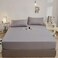 Luna Home-3 Pieces Fitted Bedsheet Set Single Size, Plain Gray.