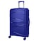Hard Case Medium Checked Luggage Trolley For Unisex Polypropylene Lightweight 4 Double Wheeled Suitcase With Built In TSA Type Lock Travel Bag KH1005 Navy Blue