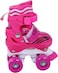 Top Gear Roller Skates Shoes, TG 9008, Adjustable For Kids, Double Row 4 Wheel With All Wheels, Fun For Kids, Pink, Large