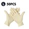 Generic-(L)50 Pcs/Disposable Gloves Powder-Free Rubber Latex Stretchy Gloves Sterile Food Safe Grade for Home Food Laboratory Use