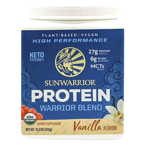 Sunwarrior Organic Protein Warrior Blend Vanilla Flavour Dietary Supplement 375g