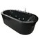 Simbashoppingmea - Whirlpool Freestanding Bathtub 185 X 95 Cm Black &ndash; Cancun