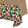 Birthday Kraft Plastic Tablecover All Over Print 54in X 102