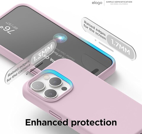 elago Liquid Silicone for iPhone 15 Pro MAX case cover Full Body Protection, Shockproof, Slim, Anti-Scratch Soft Microfiber Lining - Light Lilac
