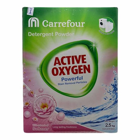 Carrefour Active Oxygen Softener Top And Front Load Detergent Powder 2.5Kg