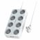 Promate PowerCord8EU-4M High Output 8-Outlet Power Strip With 3 USB Ports 3600W White
