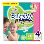 Buy Babyjoy giant pack size 4+ large plus x 70 diapers in Saudi Arabia