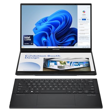 Asus Zenbook Duo OLED UX8406MA-OLEDI9IG, Intel Core Ultra 9-185H, 32GB RAM, 2TB SSD, Dual 14-inch 3K OLED Touchscreen, Windows 11 Home, Inkwell Gray, English/Arabic Keyboard