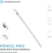 Powerology Pencil Pro With Palm Rejection, Magnetic Charging, LED Indicators, Home/Tabs Button, With Tilt Pressure Function Compatible With 2018-2022 iPad Models, 1.5mm Pin Tip - White