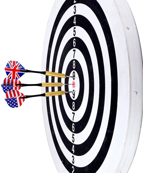 ULTIMAX Professional Dartboard Sets of 6pcs Dart Flights for Leisure Sports and Games 45 cm Darts Dartboard Game Set- Model No.18123