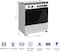 Super General Freestanding Gas-Cooker 5-Burner Full-Safety, Steel Cooker, Gas Oven With Thermostat, Rotisserie, Automatic Ignition, Silver, 75x50x90cm, SGC-801-FS