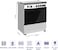Super General Freestanding Gas-Cooker 5-Burner Full-Safety, Steel Cooker, Gas Oven With Thermostat, Rotisserie, Automatic Ignition, Silver, 75x50x90cm, SGC-801-FS