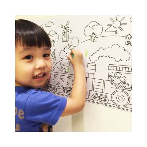 Stick&quot;&quot;N Happy Hour Full Adhesive Colouring Roll