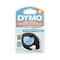 Dymo Authentic Letratag Labeling Tape For Letratag Label Makers, Black Print On Clear Pastic Tape, /2&#39;&#39; W X 3&#39; L, Roll - 6952